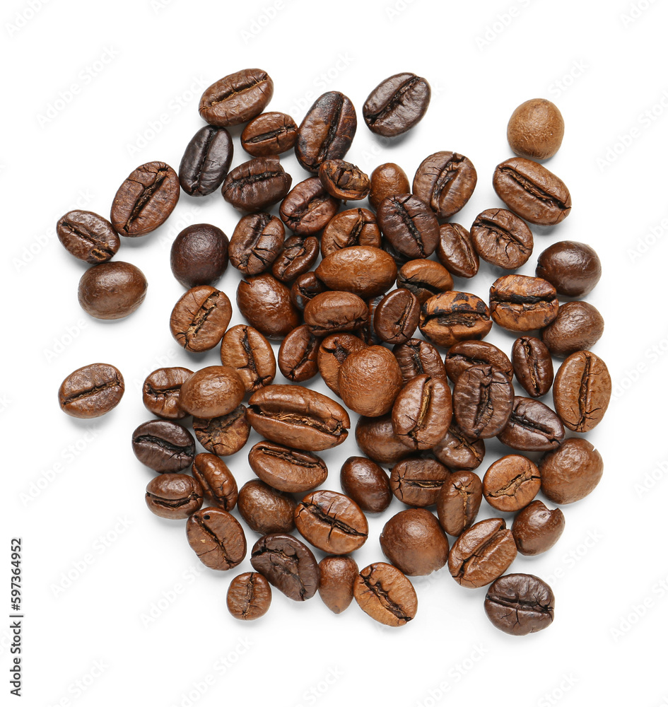 Coffee beans isolated on white background