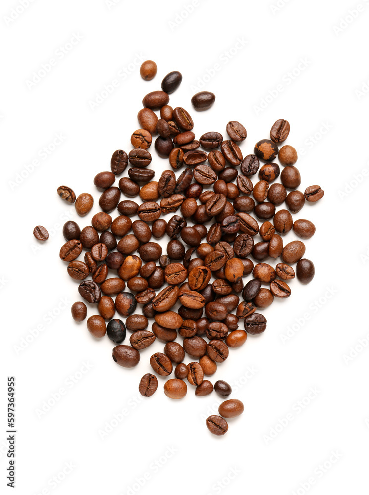 Coffee beans isolated on white background