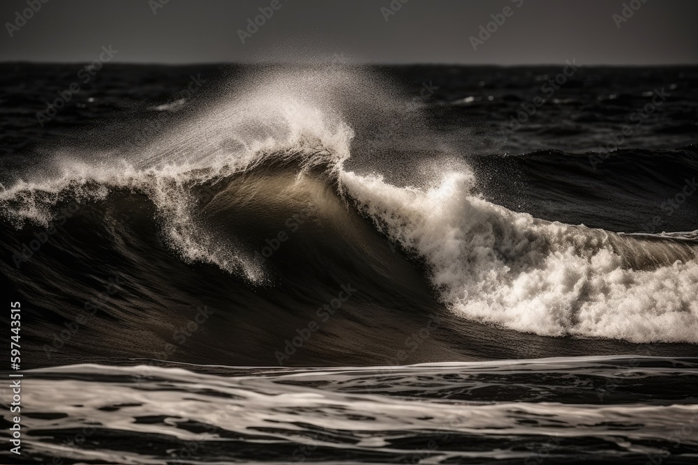 massive wave in the open sea. Generative AI