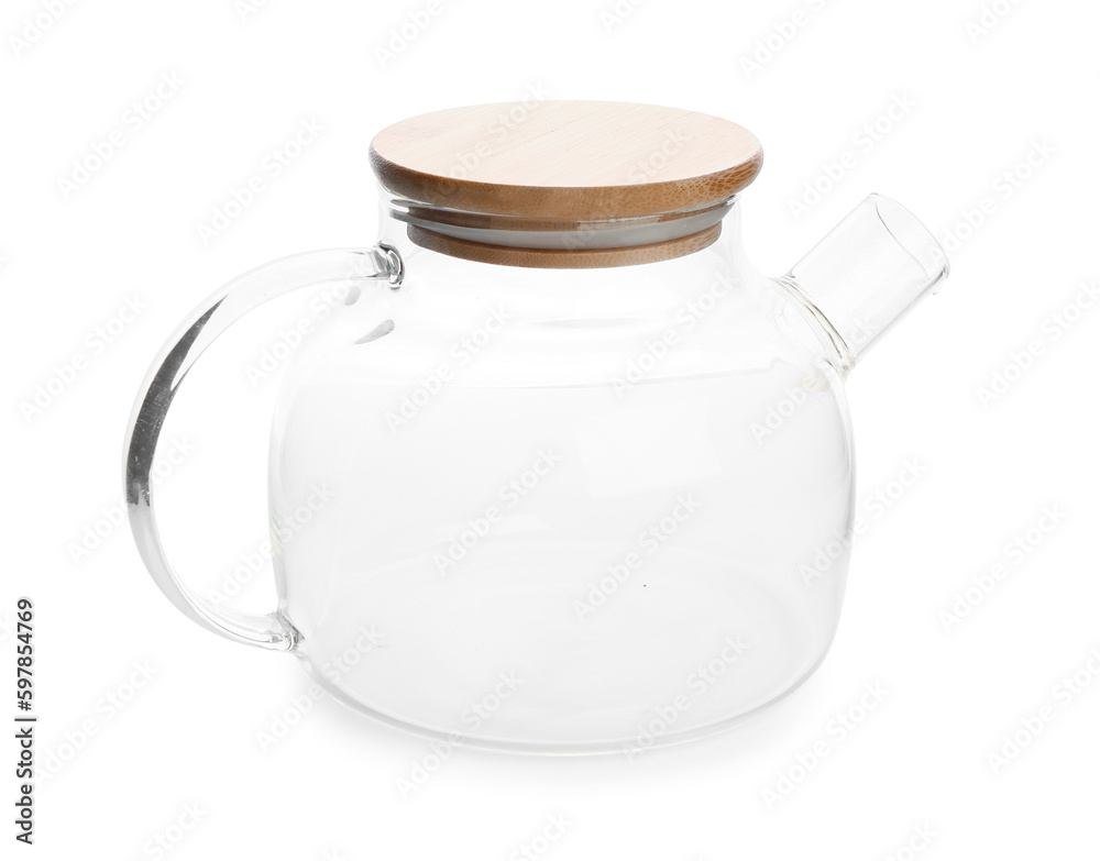 Modern teapot isolated on white background