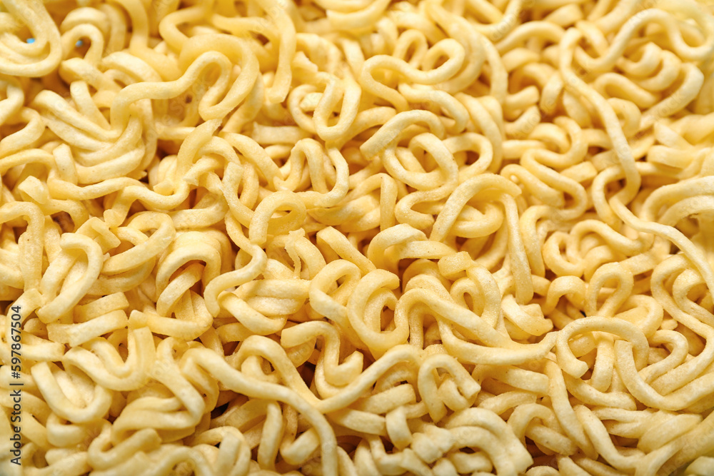 Raw instant noodles as background