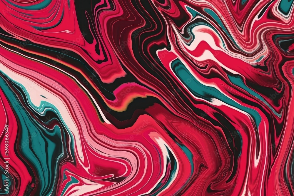 bold abstract background in shades of red, black, and green. Generative AI Generative AI