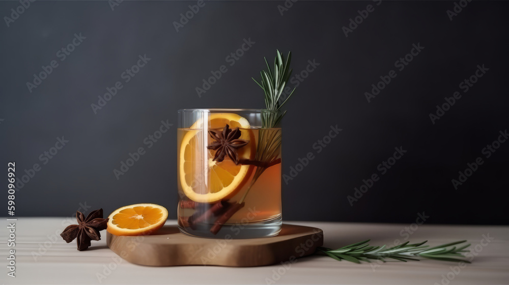 Hot tea background. Illustration AI Generative