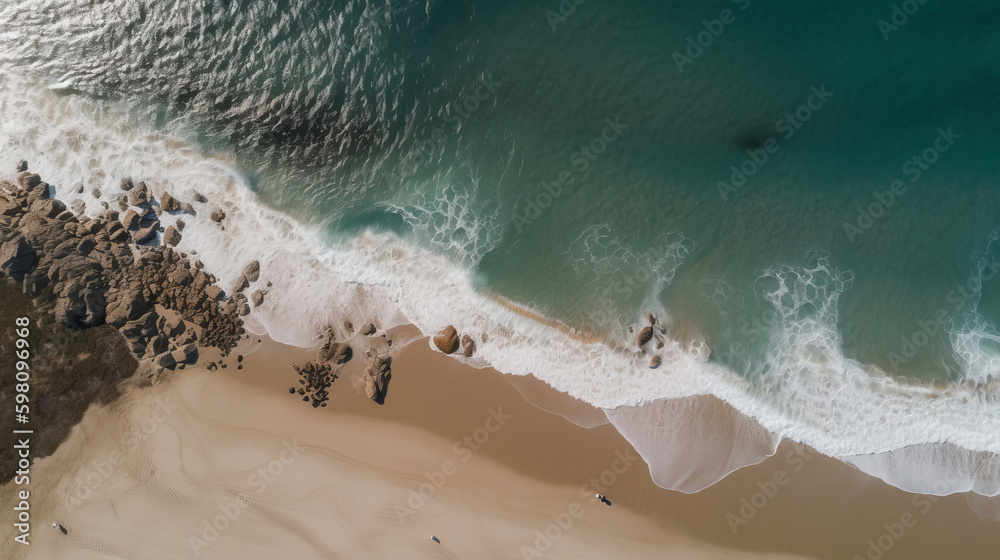 Beach and ocean. Illustration AI Generative.