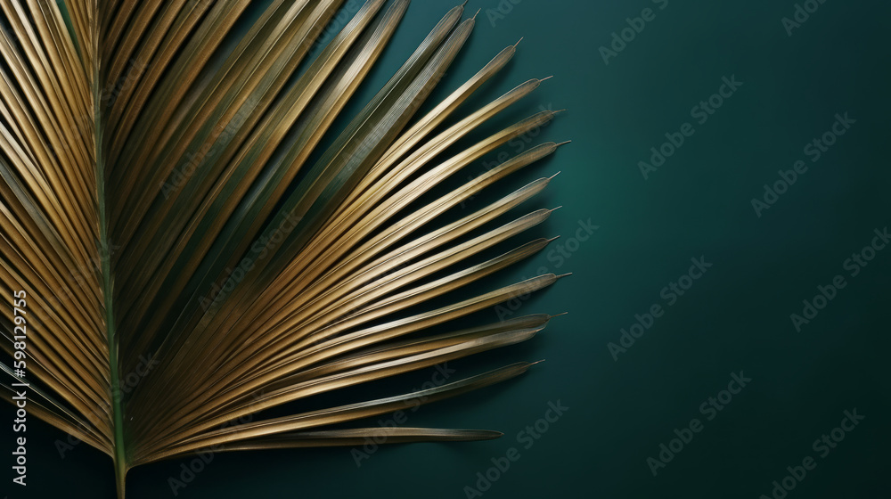 Palm leaves background. Illustration AI Generative.