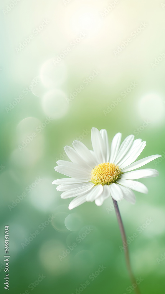 Daisy flower background. Illustration AI Generative