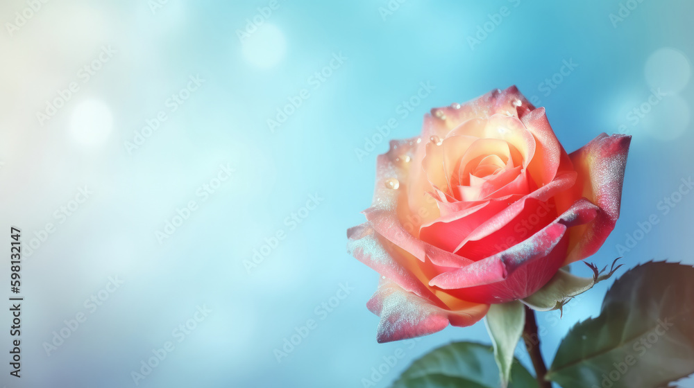 Rose flower background. Illustration AI Generative.