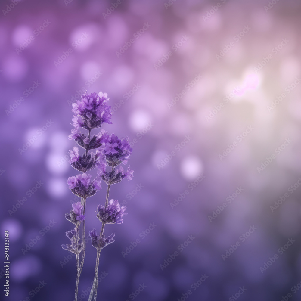 Lavender field background. Illustration AI Generative.