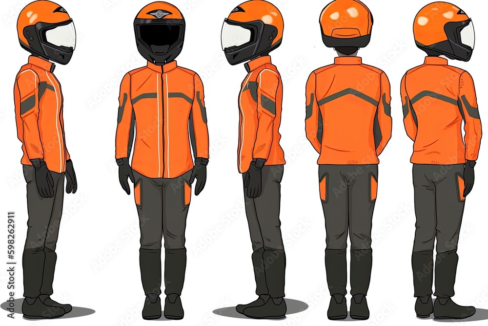 person in a bright orange space suit and helmet. Generative AI Generative AI