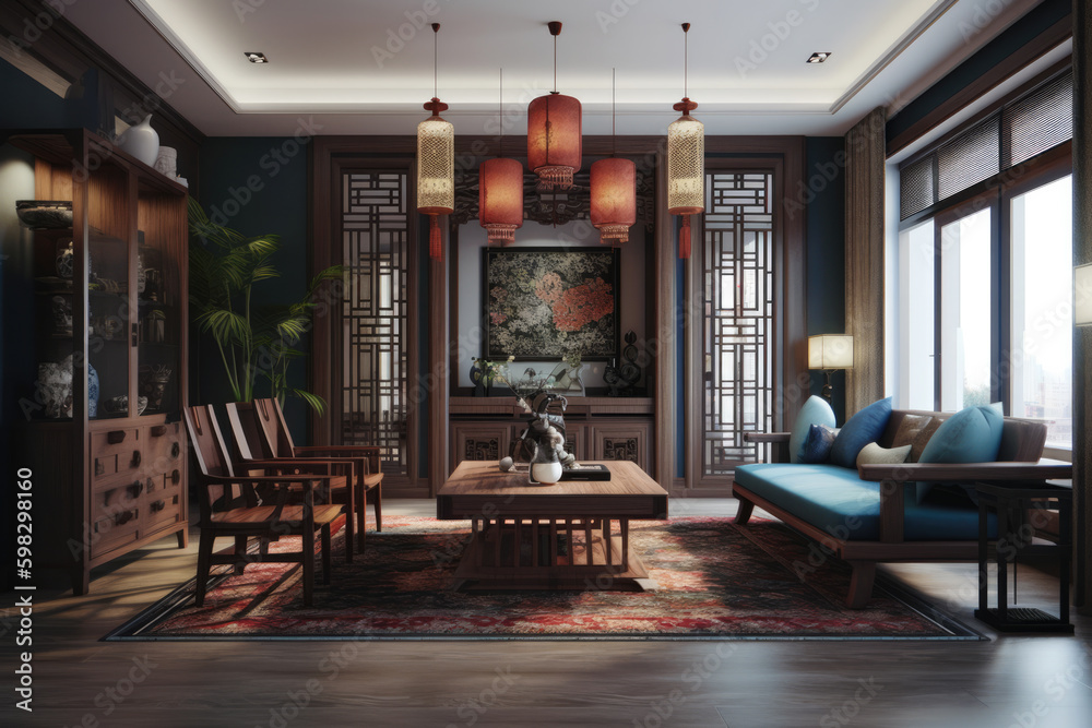 Chinese living room design decoration style