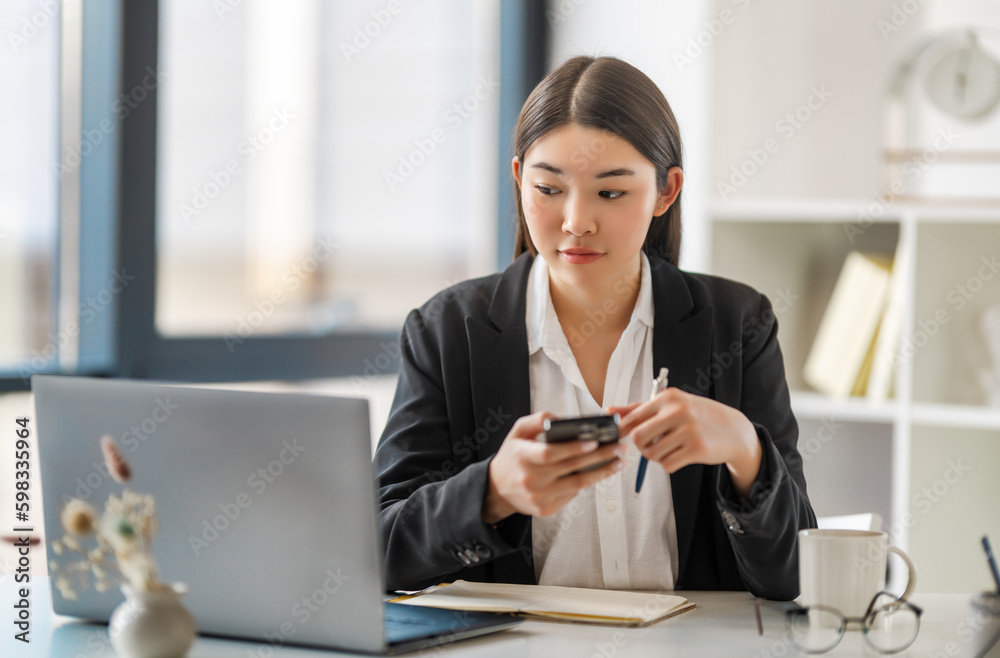 woman working in the office