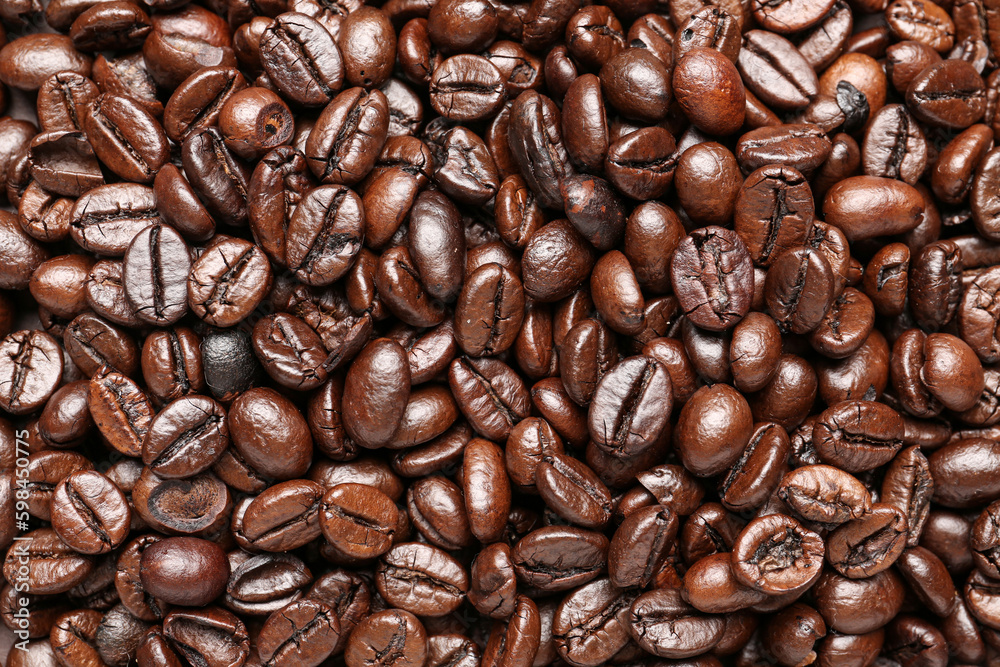 Closeup view of coffee beans as background