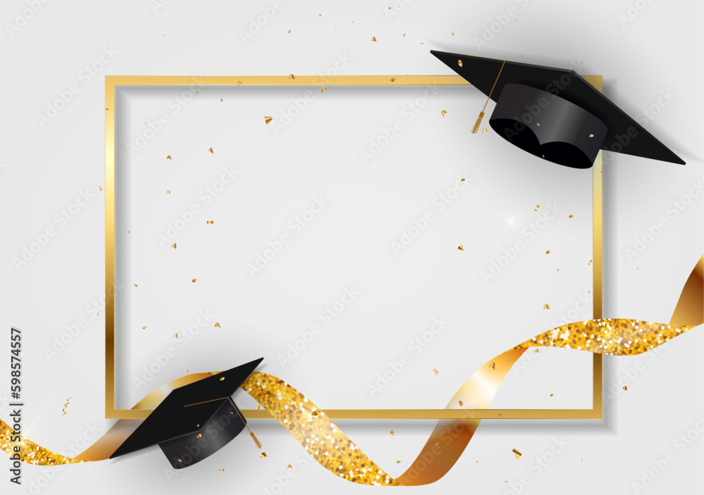 Happy Graduation Greeting Background Vector Illustration.