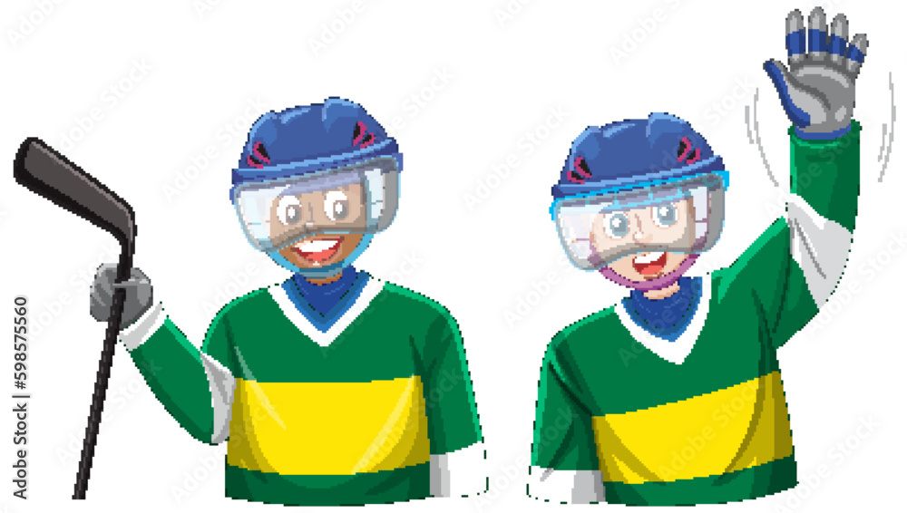 Teenage Boys in Hockey Uniform