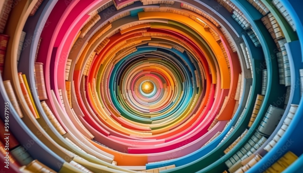 A vibrant collection of colorful paper circles generated by AI