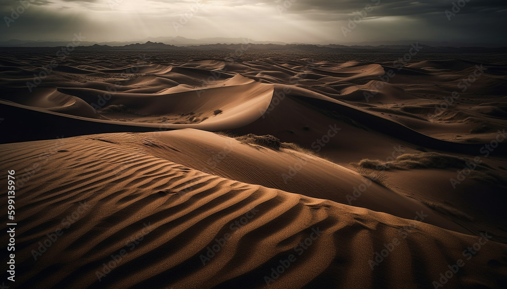 Rippled sand dunes in arid Africa heat generated by AI