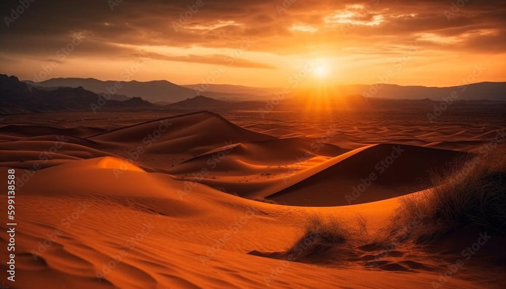 Rippled sand dunes in majestic Africa generated by AI