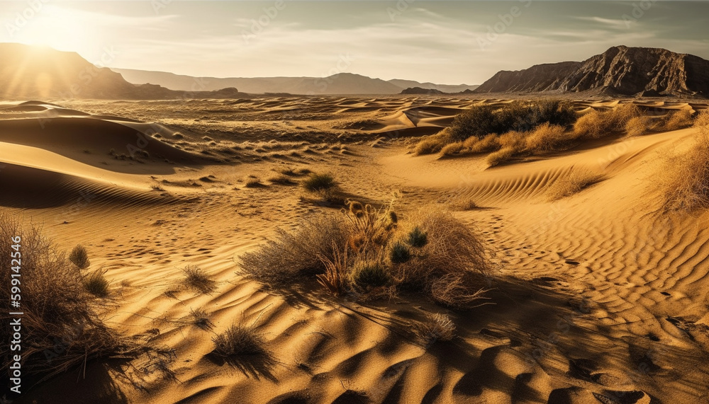 Rippled sand dunes in arid Africa generated by AI