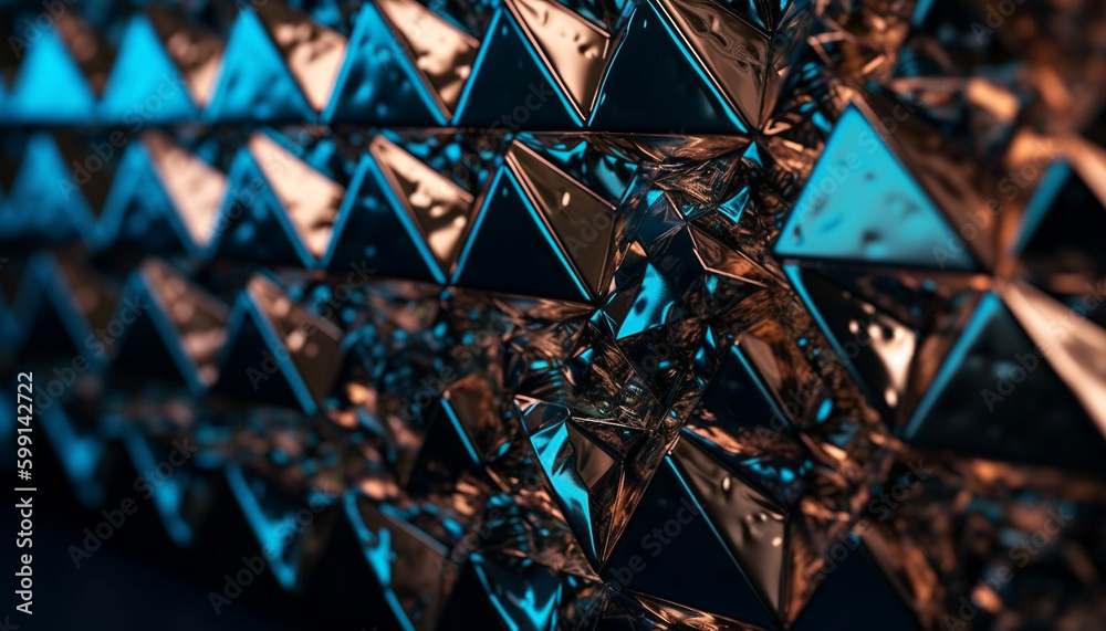 Shiny crystal glass reflects wealth and luxury generated by AI