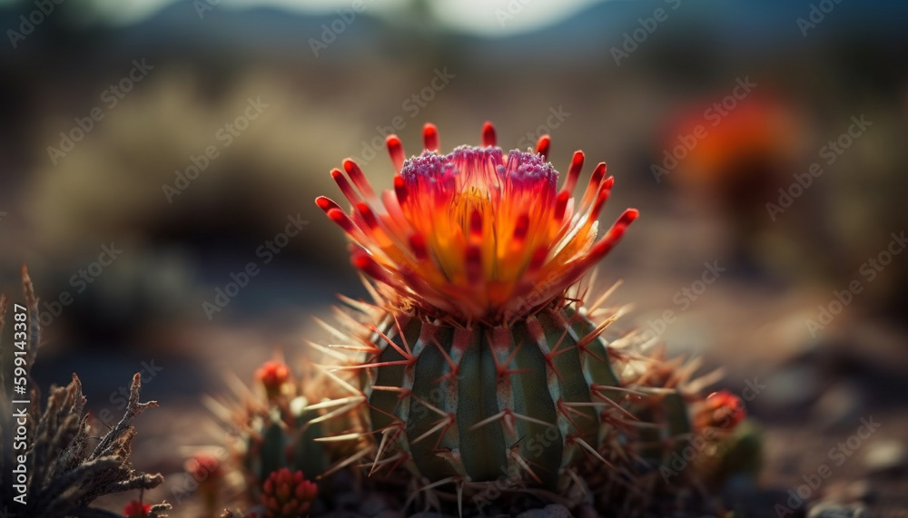 Sharp thorns protect succulent plant in arid climate generated by AI