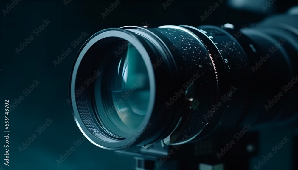 Zoom lens captures glass in selective focus generated by AI