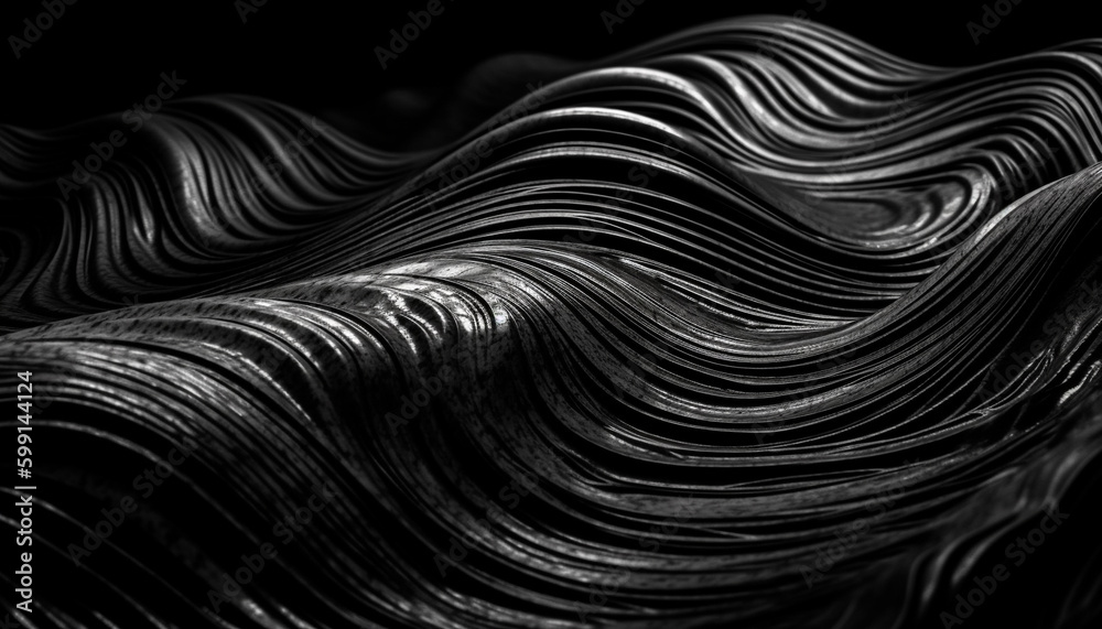 Metallic swirls create futuristic wallpaper for business decor generated by AI