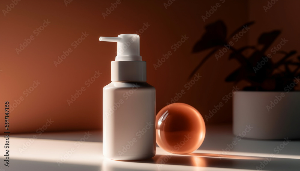 Hygienic beauty treatment with moisturizer and soap generated by AI