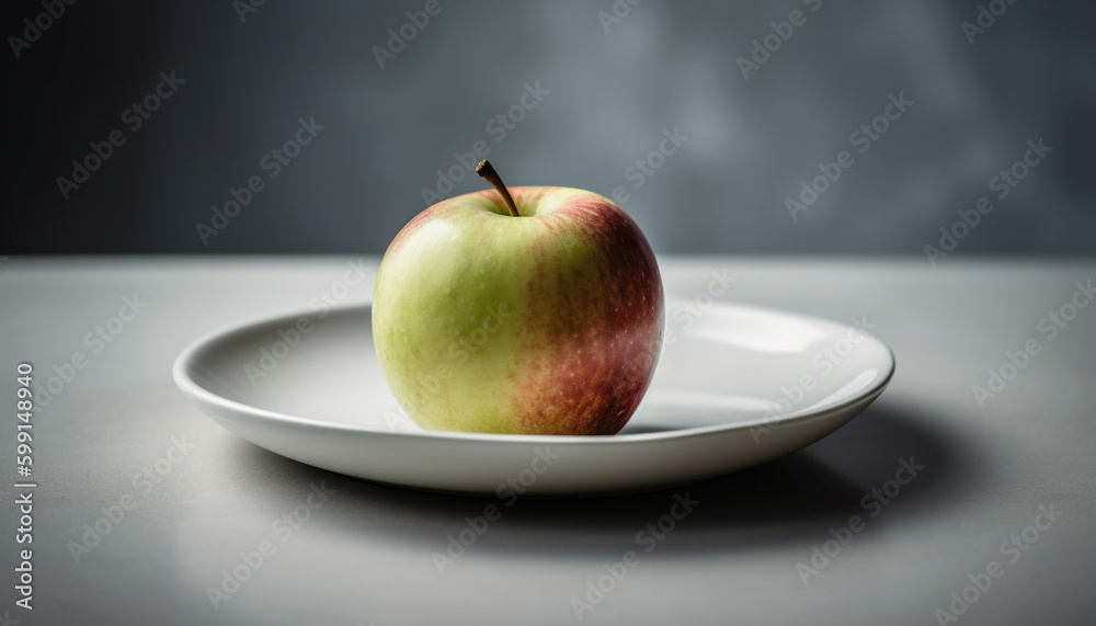 Fresh organic apple, a healthy gourmet snack generated by AI