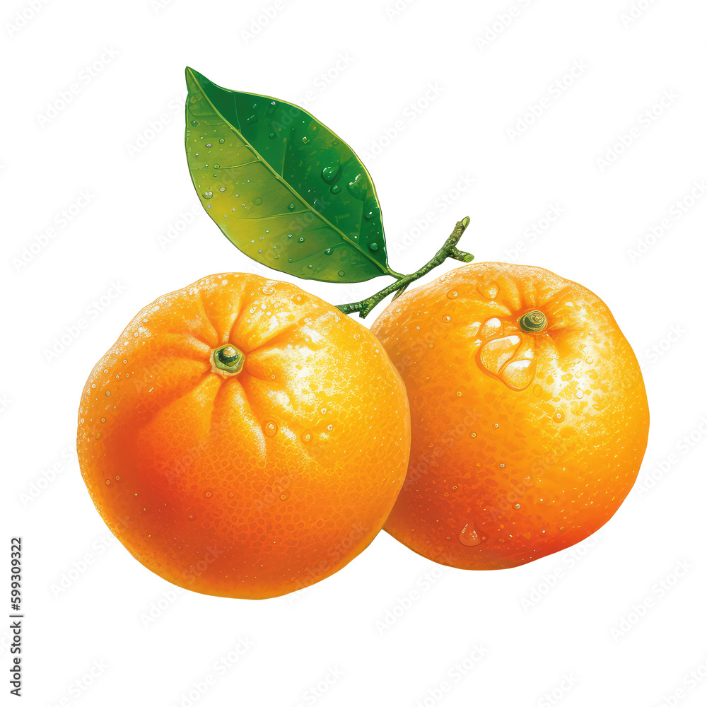 mandarin fruits on a transparant background, PNG