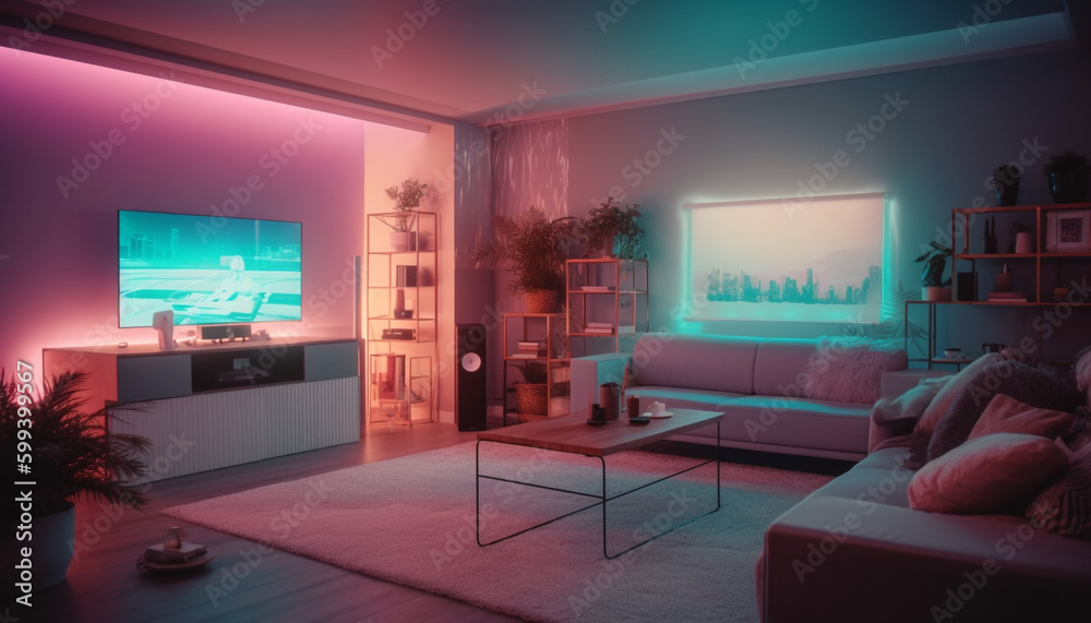 Comfortable modern living room with elegant decoration generated by AI