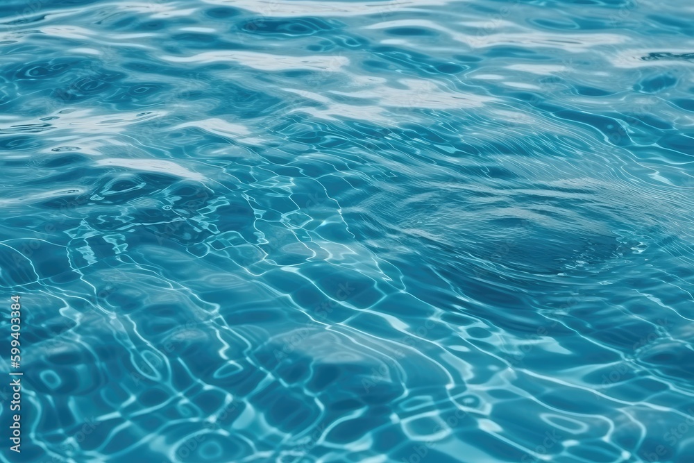 serene blue pool with gentle water ripples Generative AI