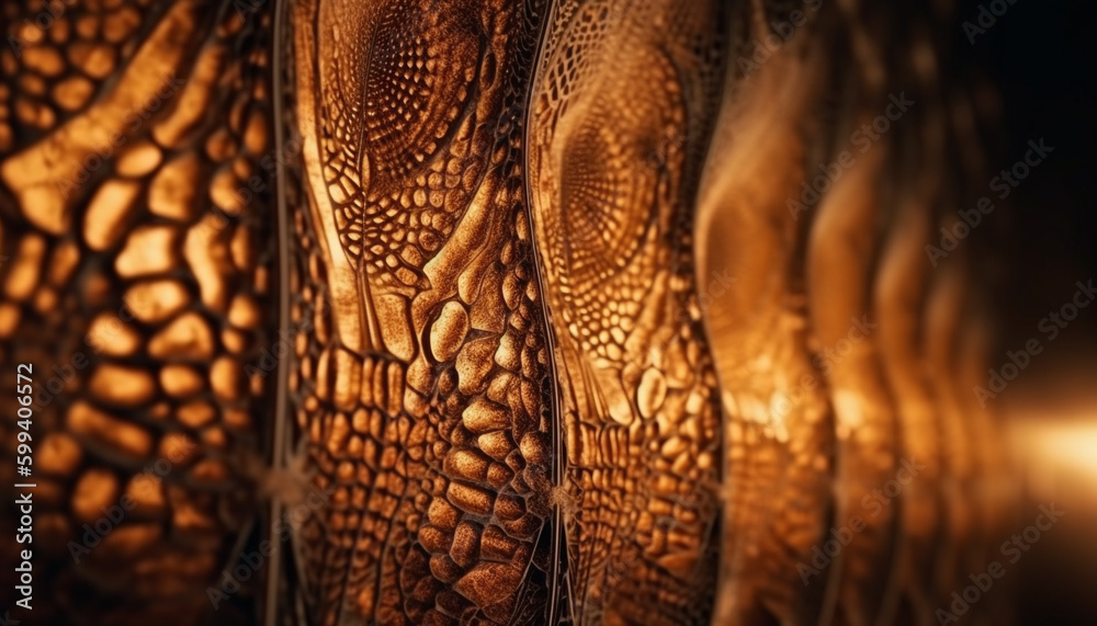 Ornate crocodile skin pattern adds ancient elegance generated by AI