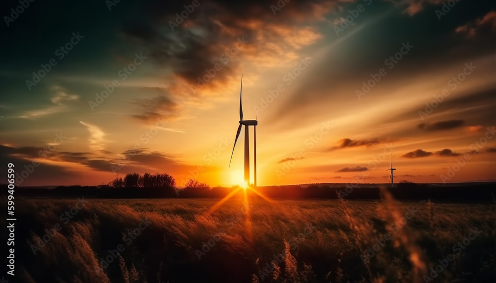 Spinning propeller harnesses wind for electricity generation generated by AI