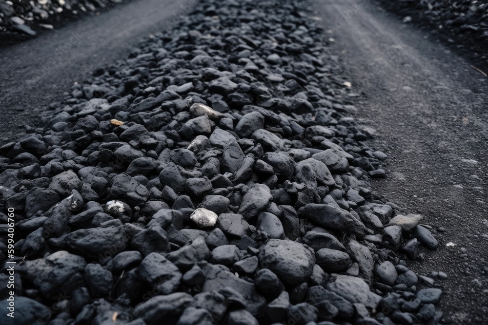 stack of stones or cairn on the side of a rural path Generative AI