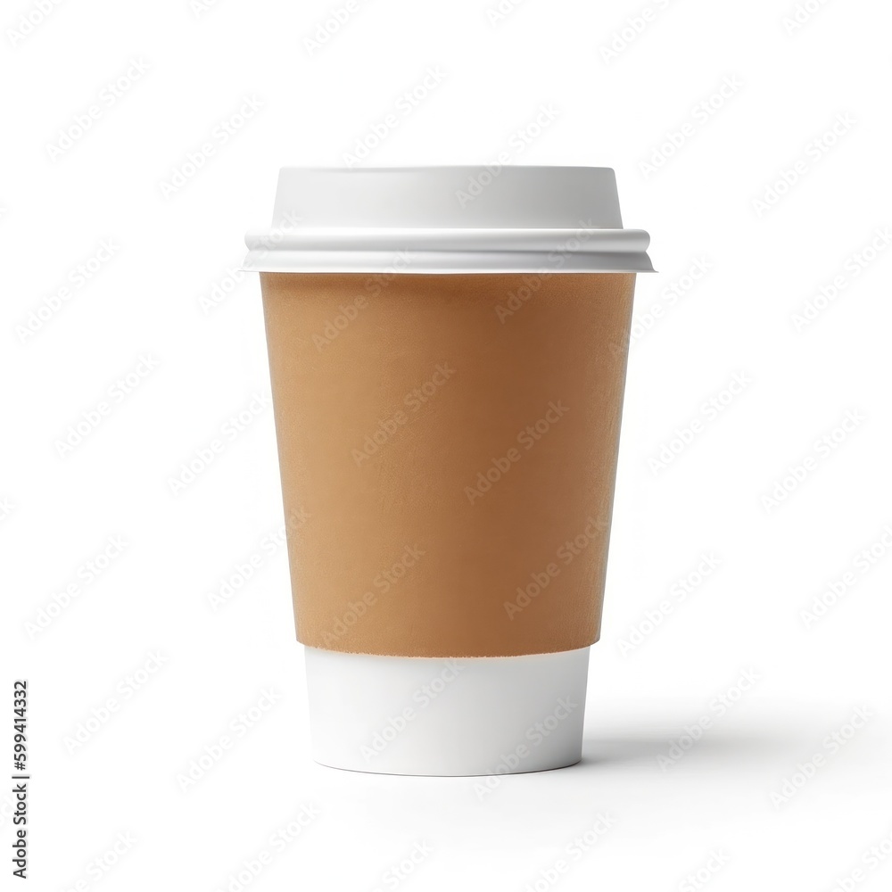 Coffee to go isolated. Illustration AI Generative.