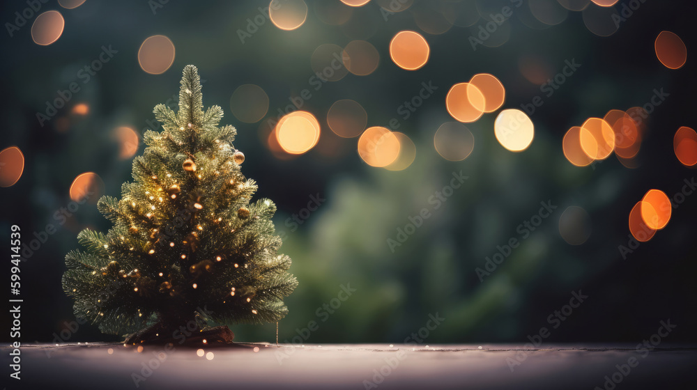 Merry Christmas Background. Illustration AI Generative.