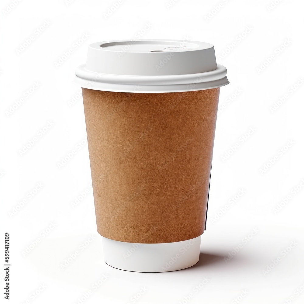 Coffee to go isolated. Illustration AI Generative.