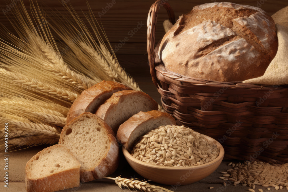 Autumn harvest of grain grain, full screen of whole grains