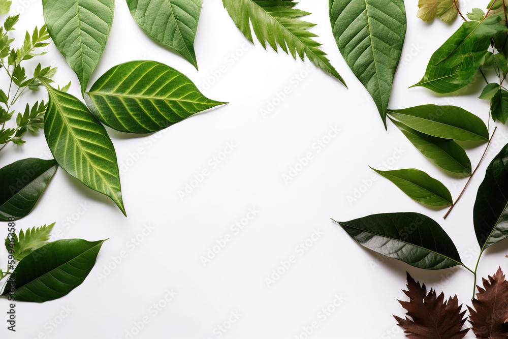 Free photos of green leaves with white background