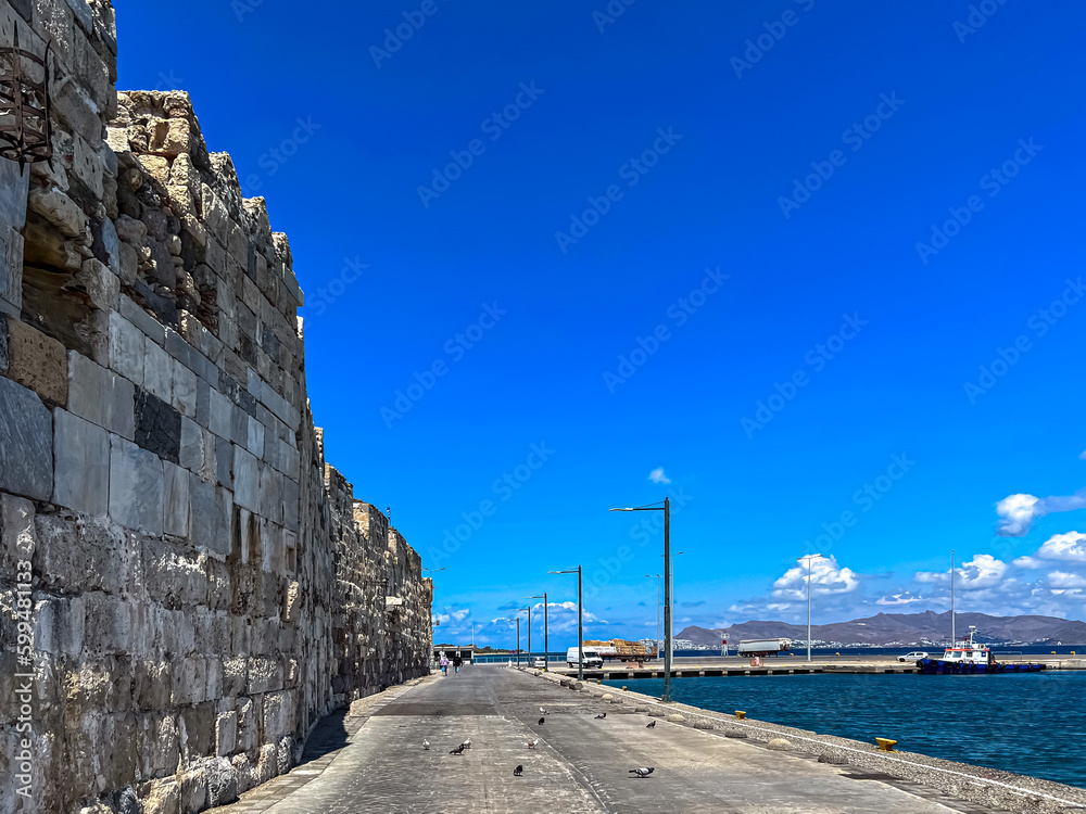 View of the sea and castle wall