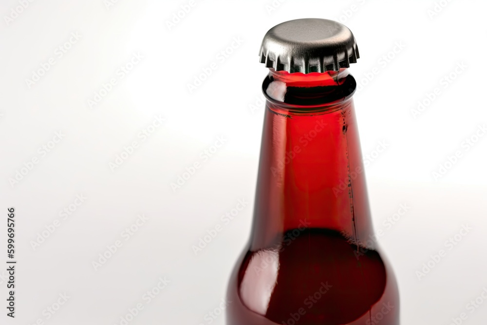 carbonated beverage bottle in a minimalistic style on a plain white background Generative AI