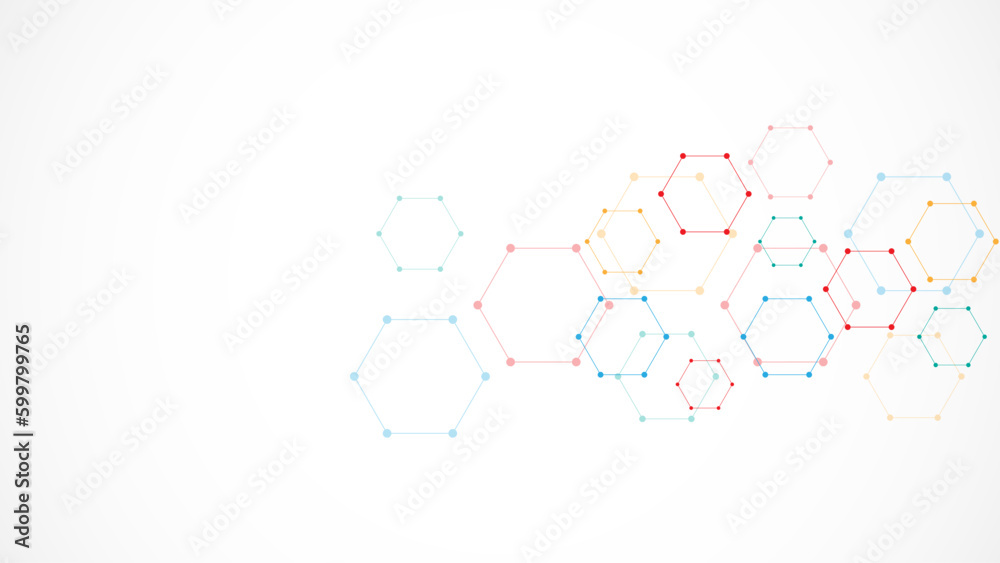 Vector illustration of hexagons pattern. Geometric abstract background with simple hexagonal element