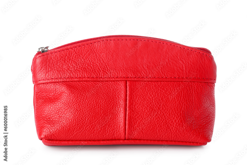 Bright cosmetic bag isolated on white background