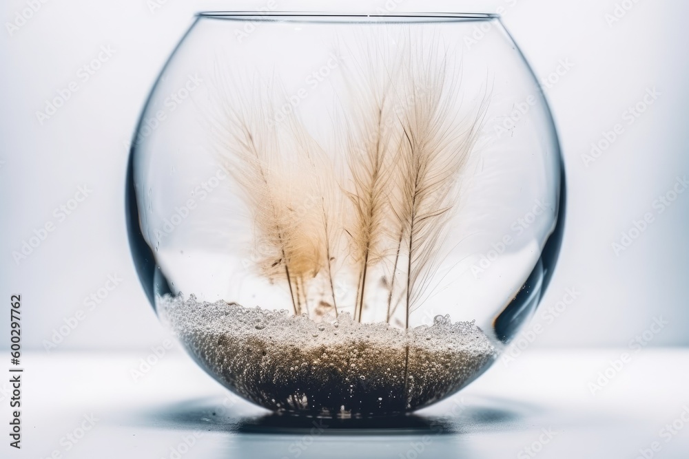 green plant growing inside a transparent glass vase Generative AI