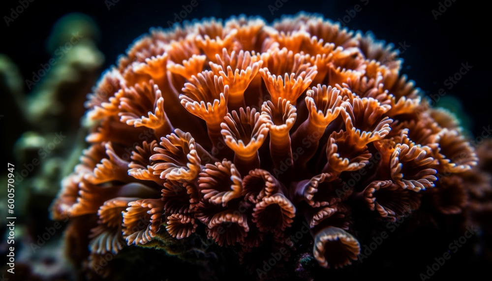 Colorful clown fish swim in vibrant reef generated by AI