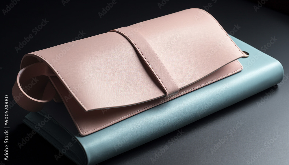 Luxury leather wallet, modern design, comfortable elegance generated by AI