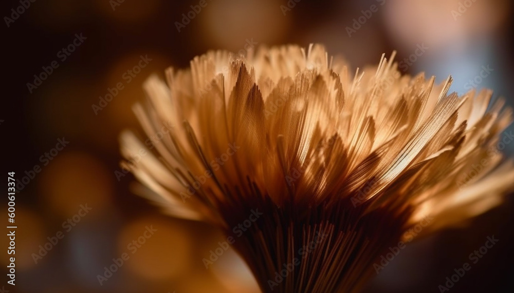 Soft focus on single flower head, yellow petals in foreground generated by AI