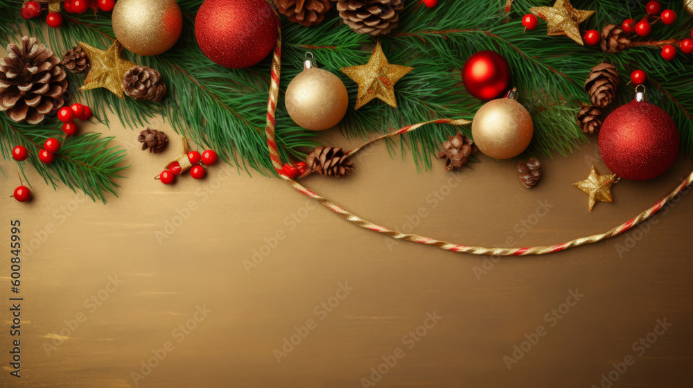 Christmas background. Illustration AI Generative.