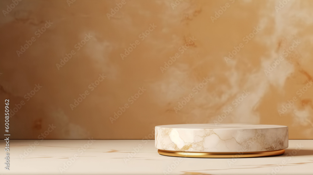 Marble display podium background. Illustration AI Generative