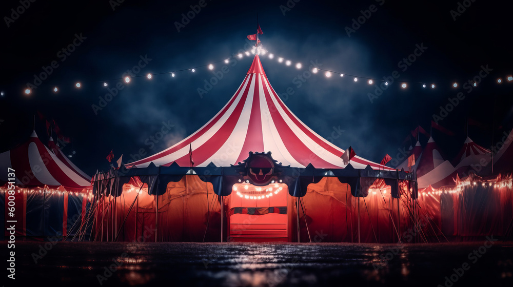 Circus background. Illustration AI Generative.